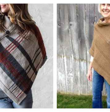 Easy Button Poncho Free Knitting Pattern