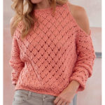 Lace Cold Shoulder Pullover Free Knitting Pattern