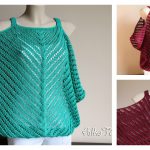 Lace Cold Shoulder Pullover Free Knitting Pattern