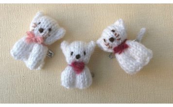 Mini Bear and Cat Free Knitting Pattern