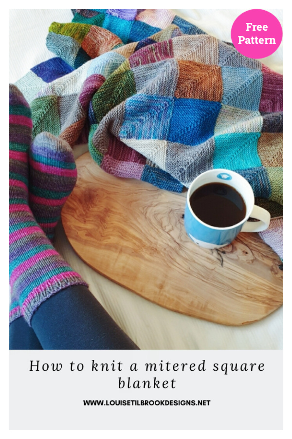 Mitered Square Blanket Free Knitting Pattern
