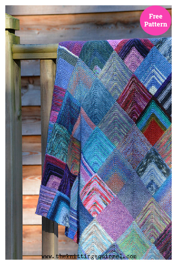 Mitred Blanket Free Knitting Pattern