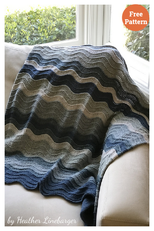 Pescadero Waves Blanket Free Knitting Pattern 