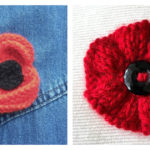 Poppy Brooch Free Knitting Pattern