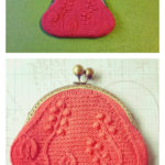 Purse with Leaves and Bobbles Free Knitting Pattern