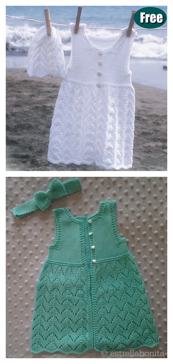 Beach Baby Dress Hat FREE Knitting Pattern 