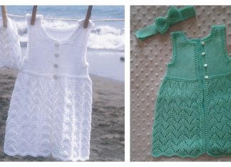 Beach Baby Dress and Hat FREE Knitting Pattern