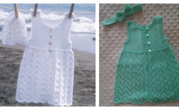 Beach Baby Dress and Hat FREE Knitting Pattern