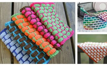 Brick Stitch Dishcloth Free Knitting Pattern