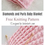 Diamonds and Purls Baby Blanket Free Knitting Pattern