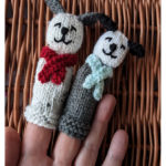 Dog Finger Puppet free Knitting Pattern