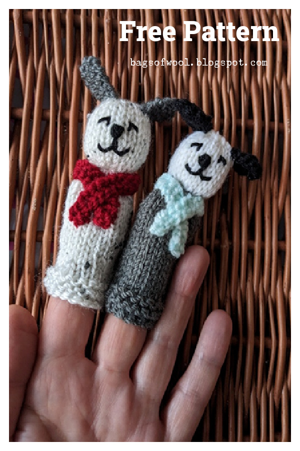Dog Finger Puppet free Knitting Pattern