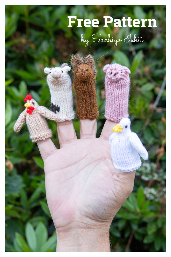 Farmyard Finger Puppets free Knitting Pattern