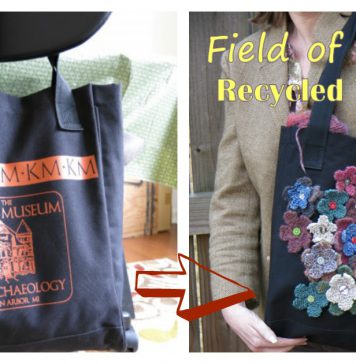 Field of Flowers Recycled Tote Bag Free Knitting Pattern