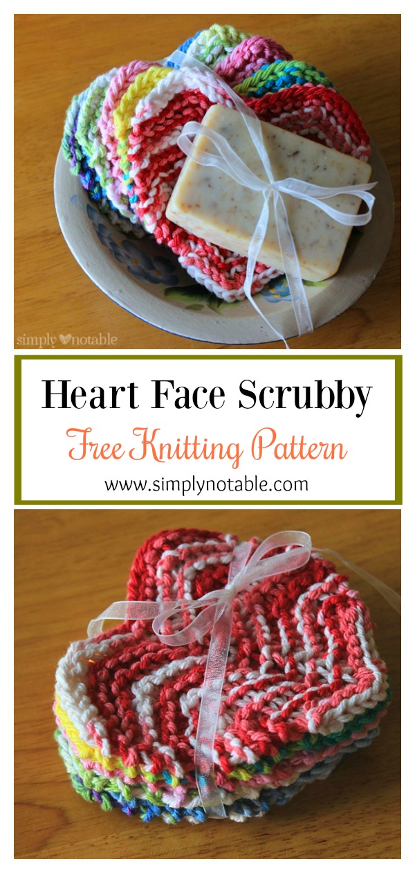 Heart Face Scrubby Free Knitting Pattern 
