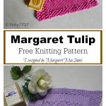 Margaret Tulip Dishcloth Block Free Knitting Pattern