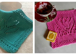 Margaret Tulip Dishcloth Block Free Knitting Pattern