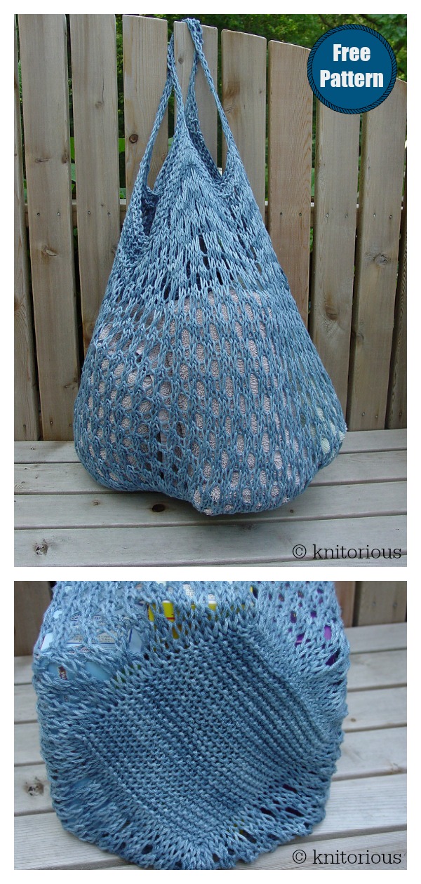 Open Weave Market Bag Free Knitting Pattern f
