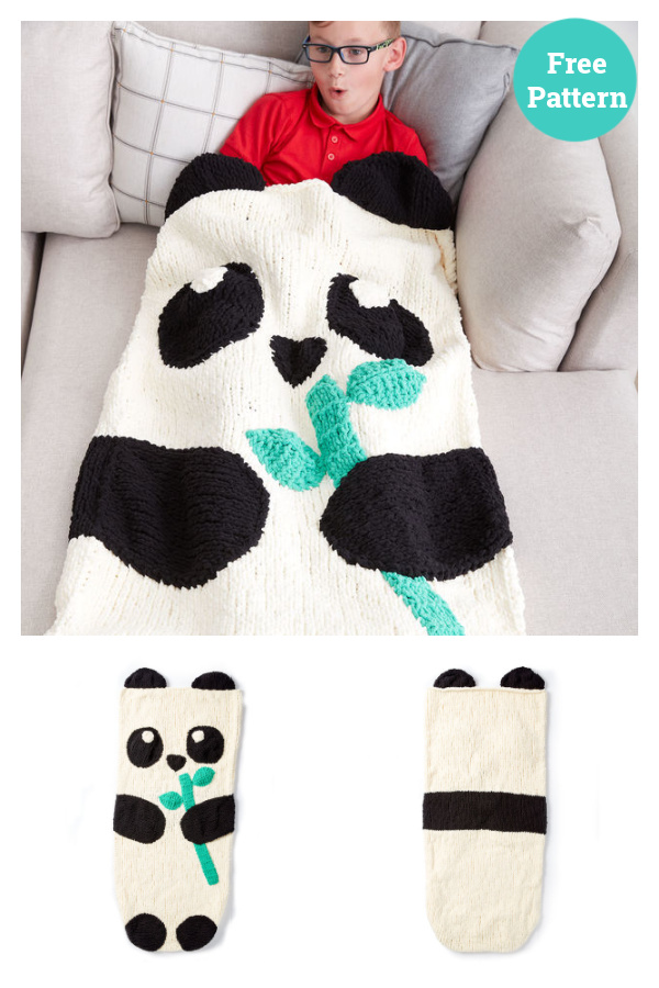Panda Bear Snuggle Sack Free Knitting Pattern 