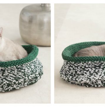 Simple Cat Bed Free Knitting Pattern