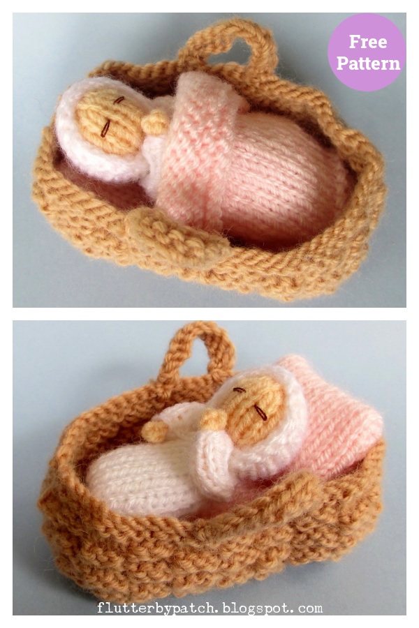 Baby in a Basket Crib Free Knitting Pattern