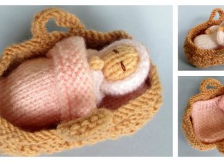 Baby in a Basket Crib Free Knitting Pattern