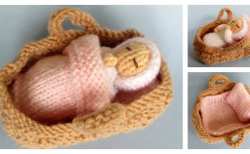 Baby in a Basket Crib Free Knitting Pattern