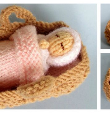 Baby in a Basket Crib Free Knitting Pattern