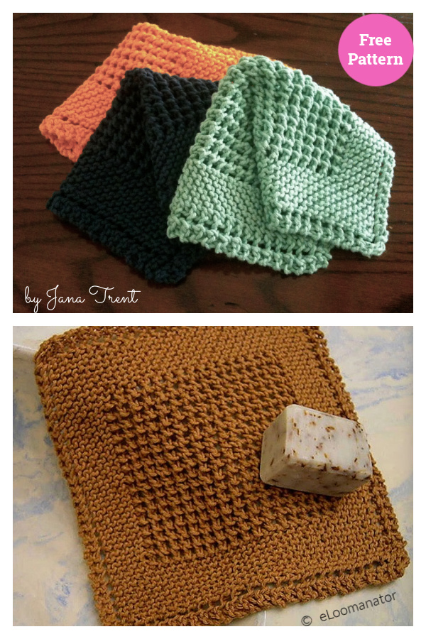 Diagonal Dishcloth Free Knitting Pattern 