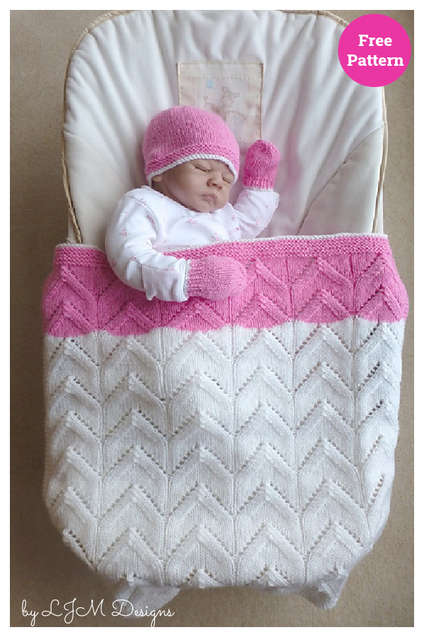 Lace Arches Baby Blanket Baby Hat and Mittens Free Knitting Pattern
