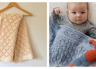 Lacy Diamonds Baby Blanket Free Knitting Pattern