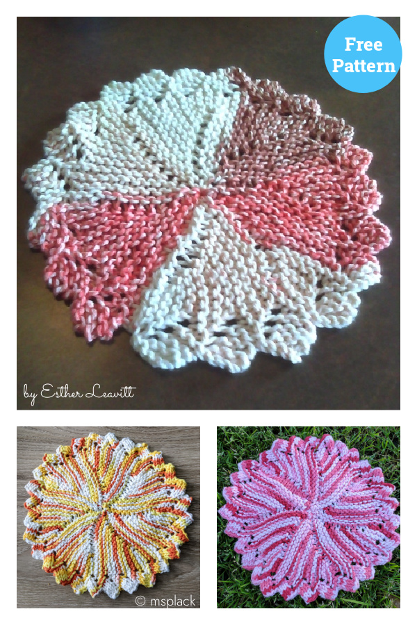 Pinwheel Dish Cloth Free Knitting Pattern