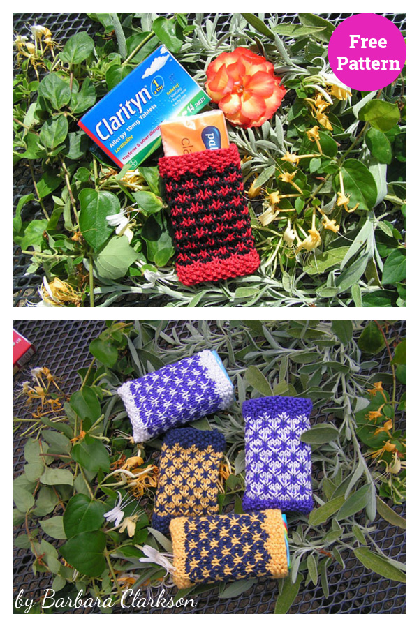 Pocket Tissue Pack Cover Free Knitting Pattern 