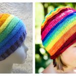 Rainbow Hat Free Knitting Pattern