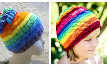 Rainbow Hat Free Knitting Pattern