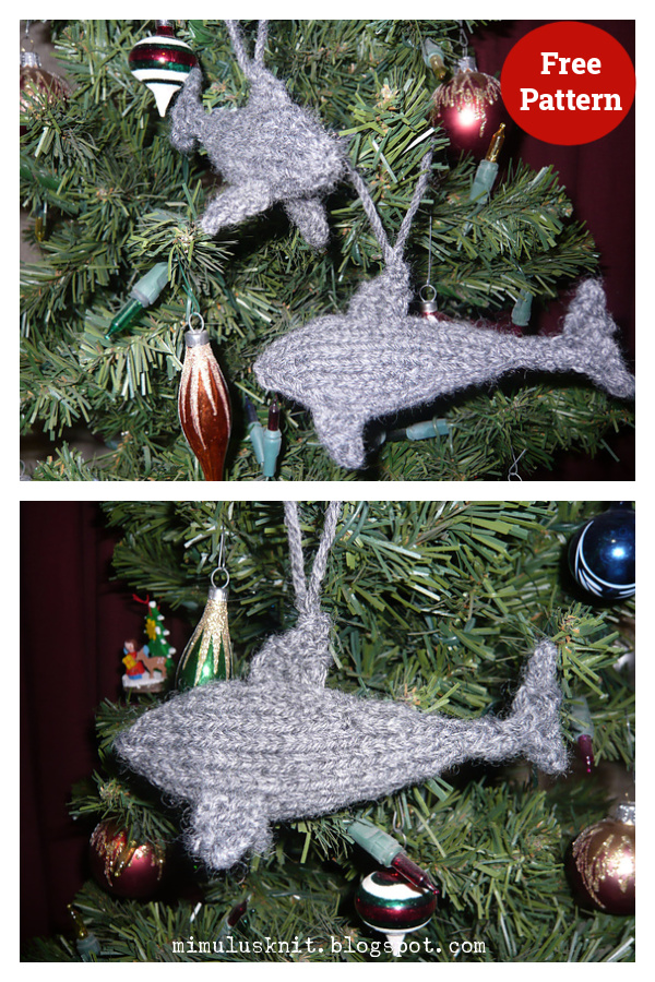 Shark Keychain Ornament Free Knitting Pattern