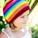 Simple Beanie aka Lollipop Rainbow Hat Free Knitting Pattern