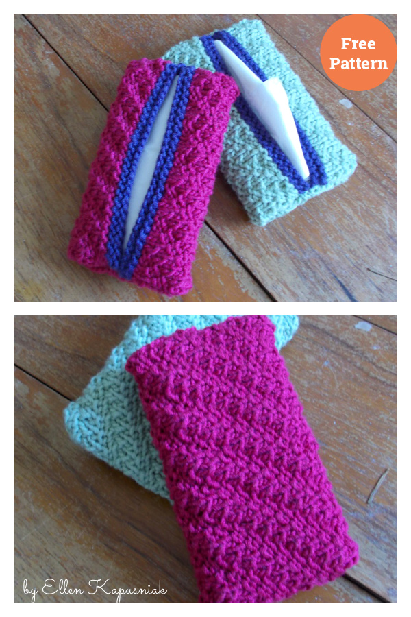 Travel Pocket Tissue Holder Free Knitting Pattern