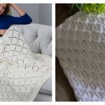 Diamond Lace Blanket Free Knitting Pattern