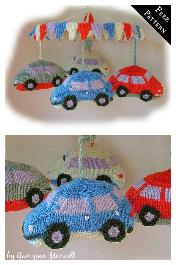 Bumper Beetle Car Babies Mobile Free Knitting Pattern
