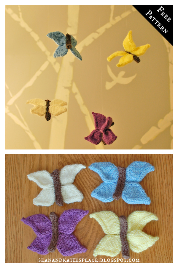 Butterfly Baby Mobile Free Knitting Pattern