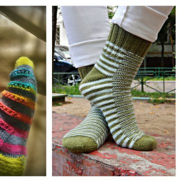 Caterpillar Socks Free Knitting Pattern