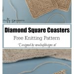 Diamond Square Coasters Free Knitting Pattern