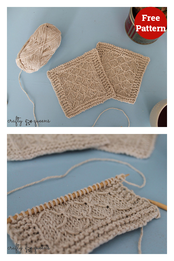 Diamond Coasters Free Knitting Pattern 