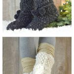 Flat Knit Mountain Chalet Boot Slipper Free Knitting Pattern