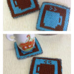 Hot Cuppa Square Coasters Free Knitting Pattern