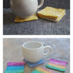 Linen Stitch Coasters Free Knitting Pattern