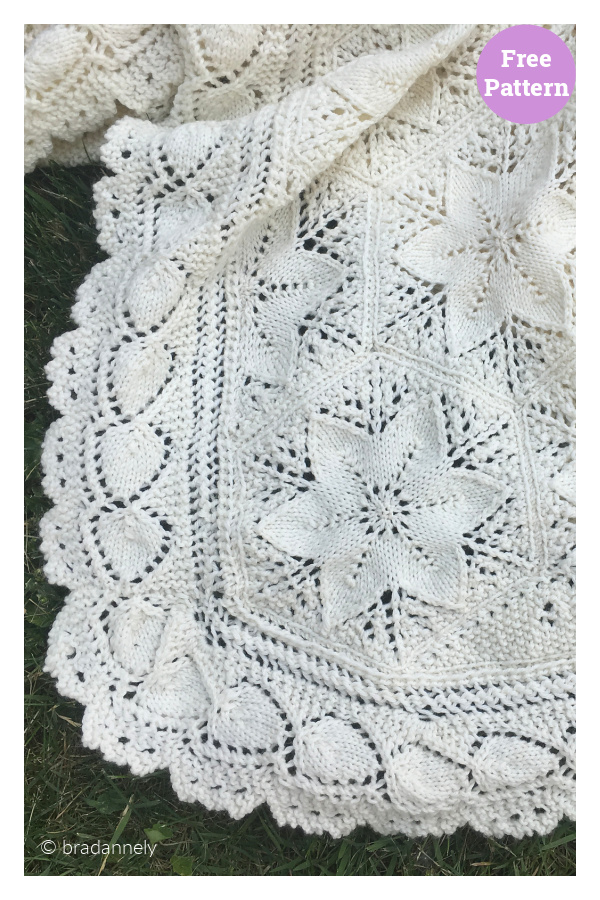 Mountain Laurel Counterpane Blanket Free Knitting Pattern