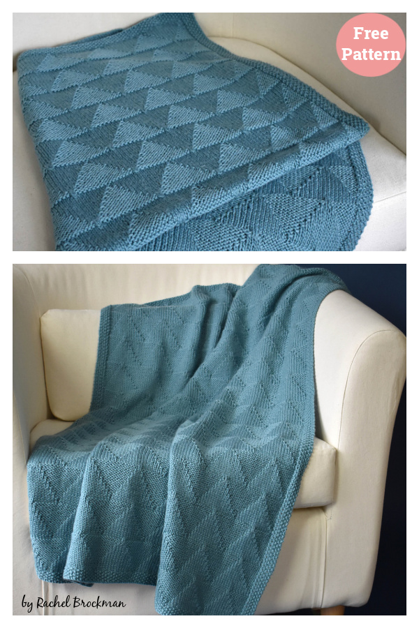 Purls and Triangles Blanket Free Knitting Pattern