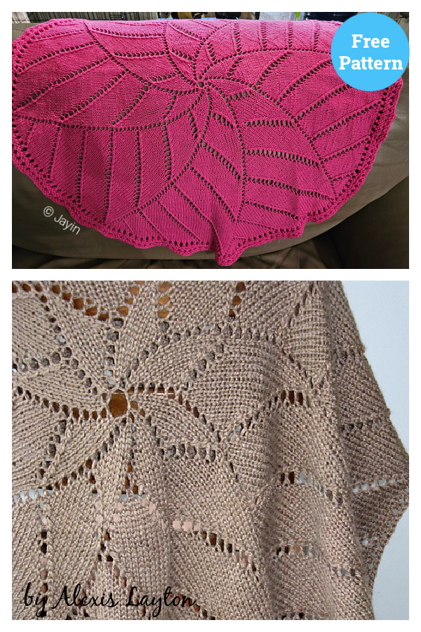 Radiating Star Blanket Free knitting Pattern